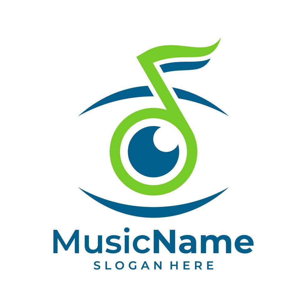 Augenmusik-Logo-Vektor. Designvorlage für das Logo des Musikauges vektor