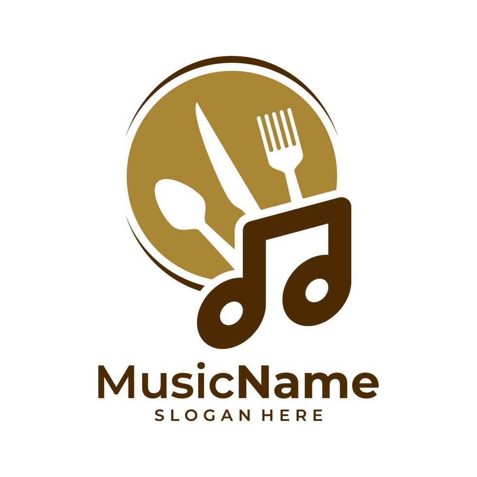 Food-Musik-Logo-Vektor. Vorlage für das Design des Musik-Food-Logos vektor