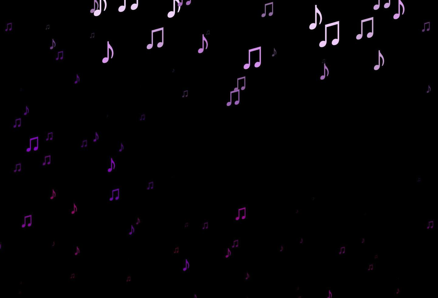 dunkelviolette Vektorvorlage mit musikalischen Symbolen. vektor