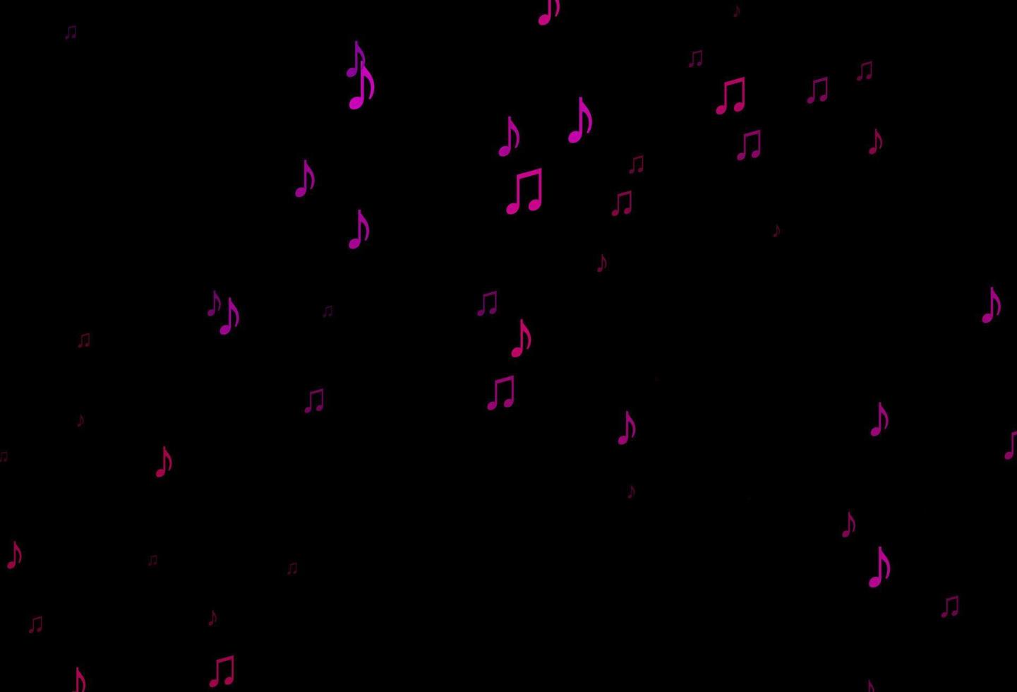 dunkelvioletter Vektorhintergrund mit Musiksymbolen. vektor