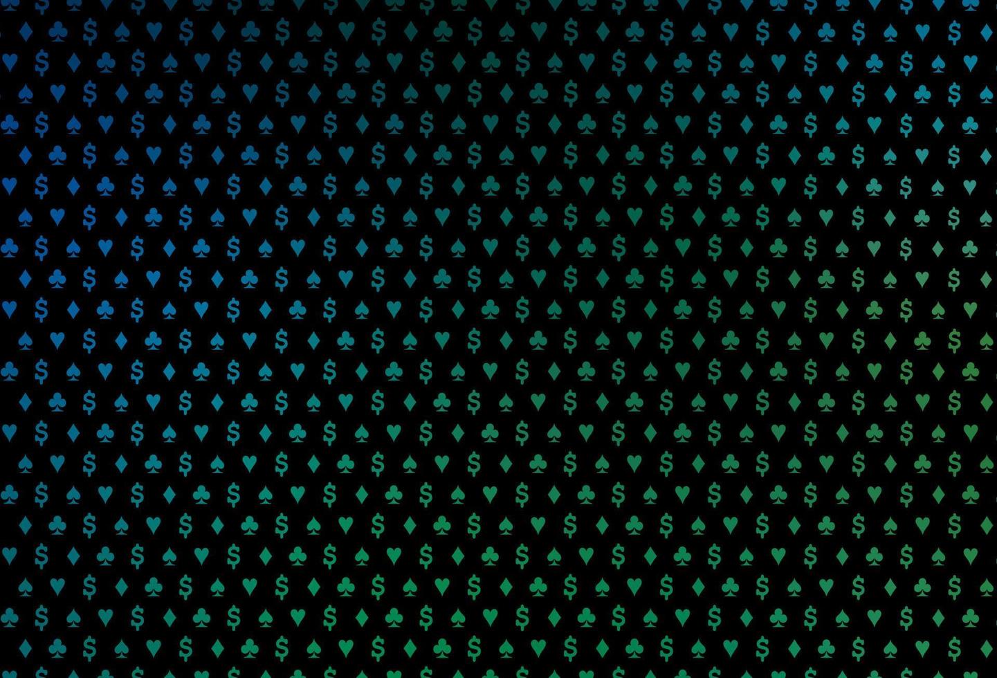 dunkelblauer, grüner Vektorhintergrund mit Kartenzeichen. vektor