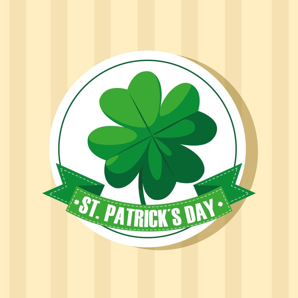 st patrick's day seal with clover vektor