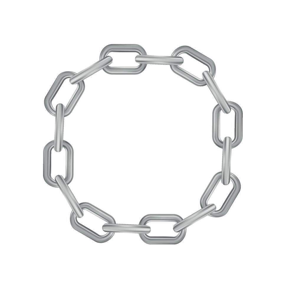 metall realistisk silver- kedja på vit panorama- bakgrund - vektor