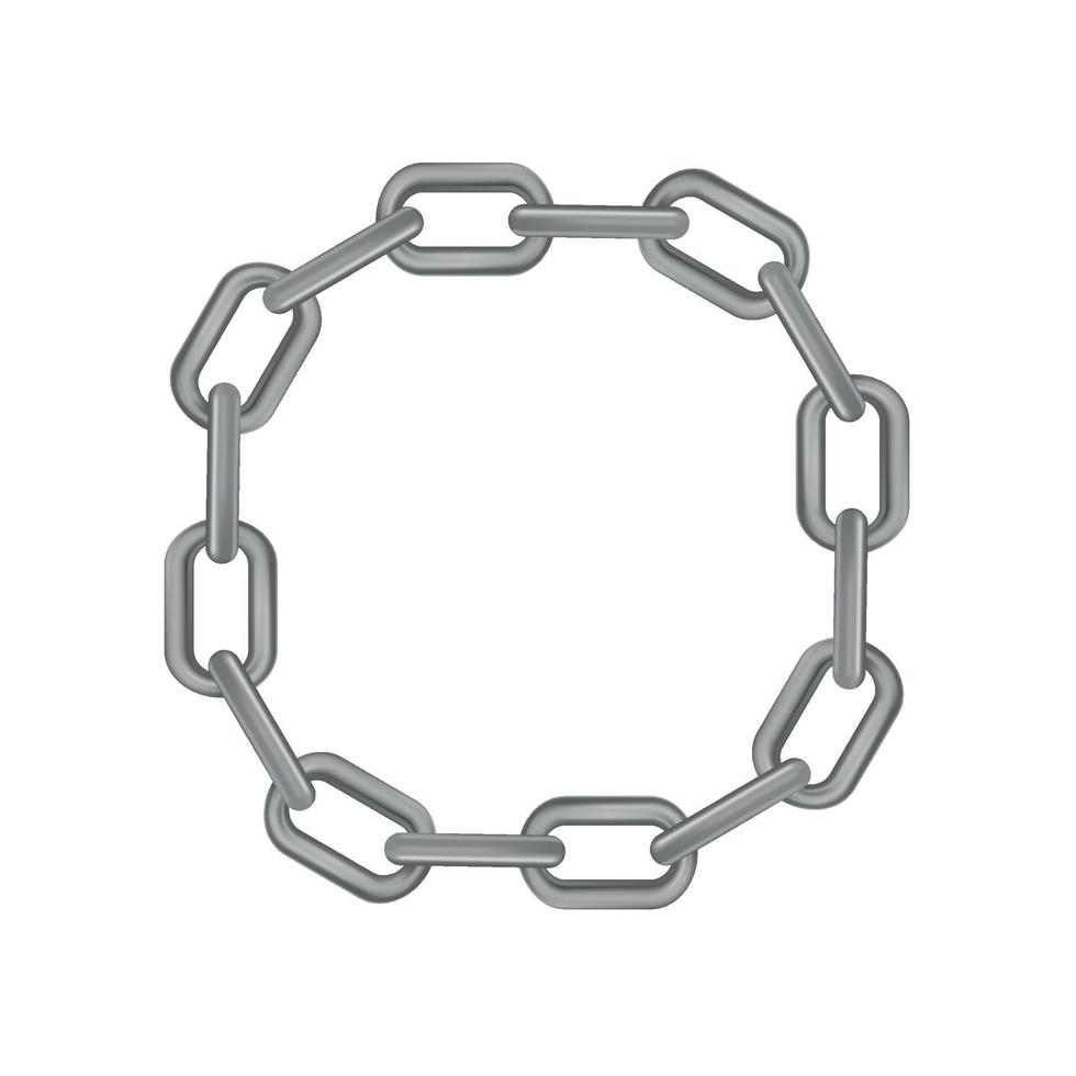 metall realistisk silver- kedja på vit panorama- bakgrund - vektor