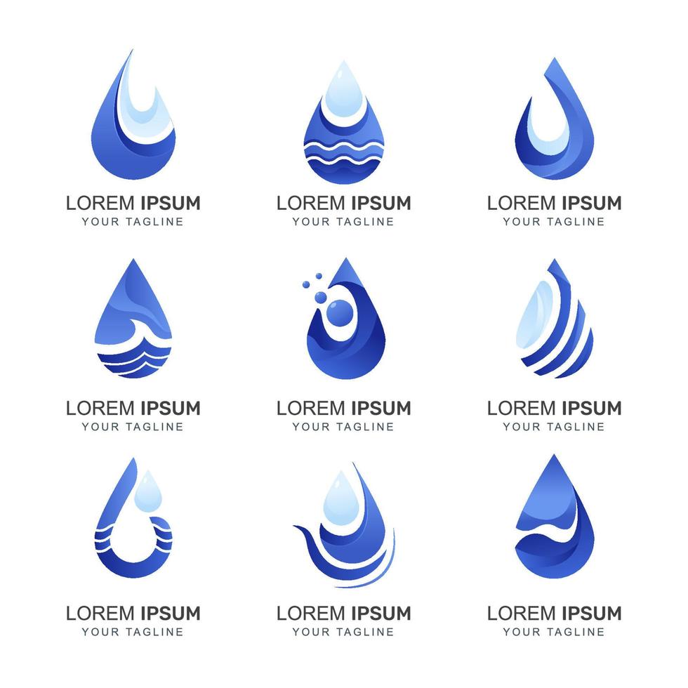 Wasser-Logo-Set vektor