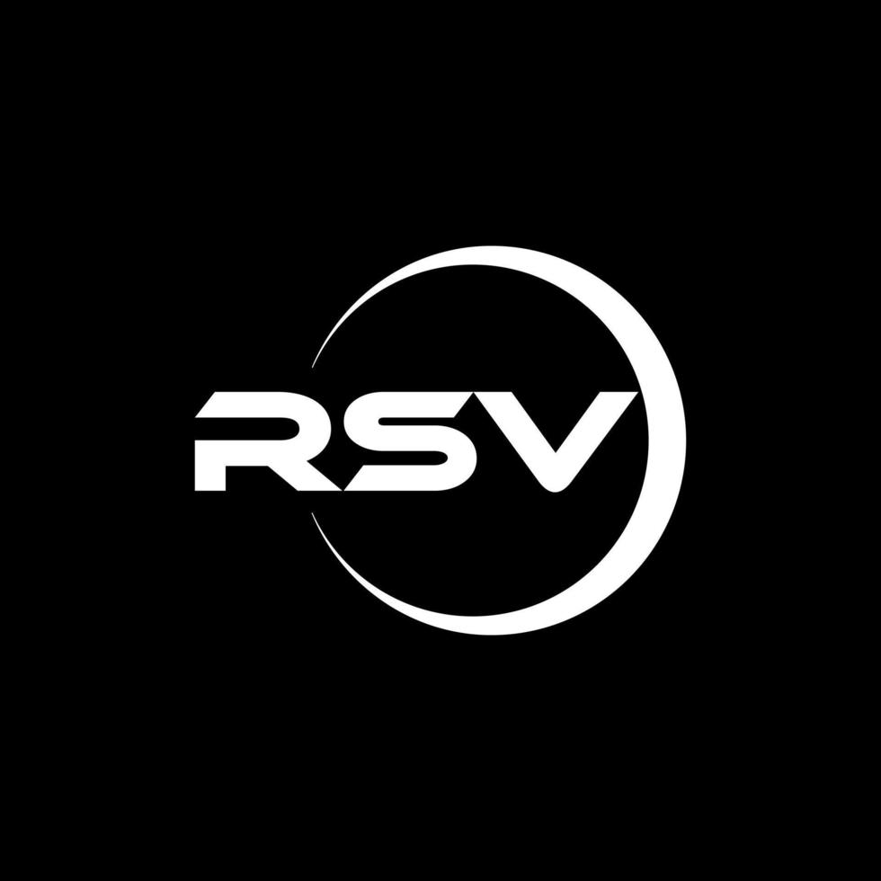 RSV-Brief-Logo-Design in Abbildung. Vektorlogo, Kalligrafie-Designs für Logo, Poster, Einladung usw. vektor