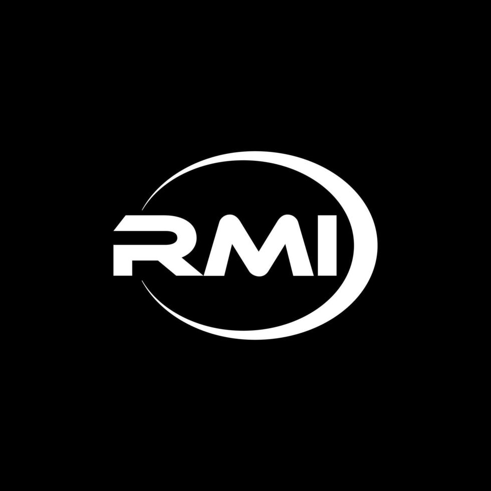 rmi brev logotyp design i illustration. vektor logotyp, kalligrafi mönster för logotyp, affisch, inbjudan, etc.