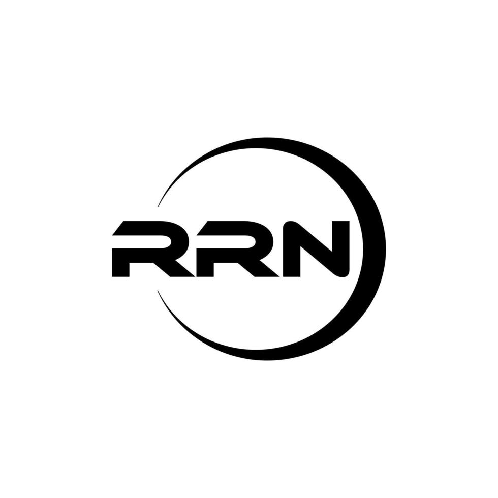 rrn brev logotyp design i illustration. vektor logotyp, kalligrafi mönster för logotyp, affisch, inbjudan, etc.