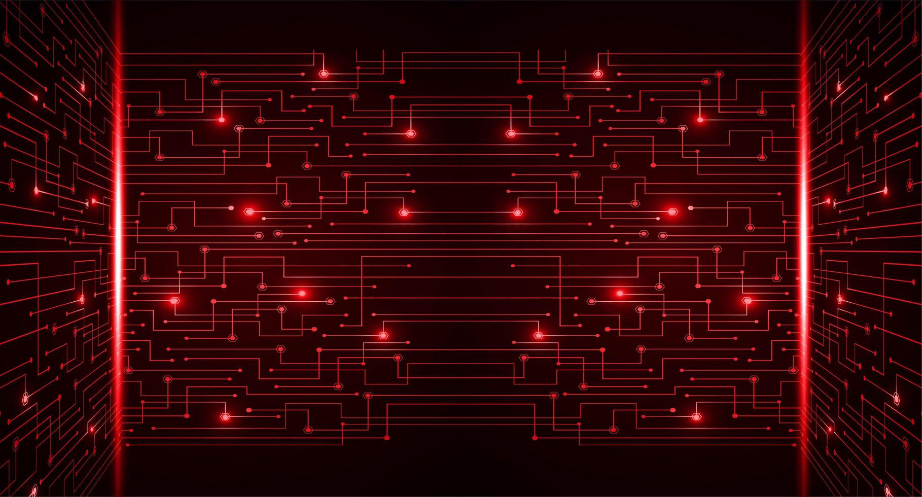 röd cyberkrets framtida teknik koncept bakgrund vektor