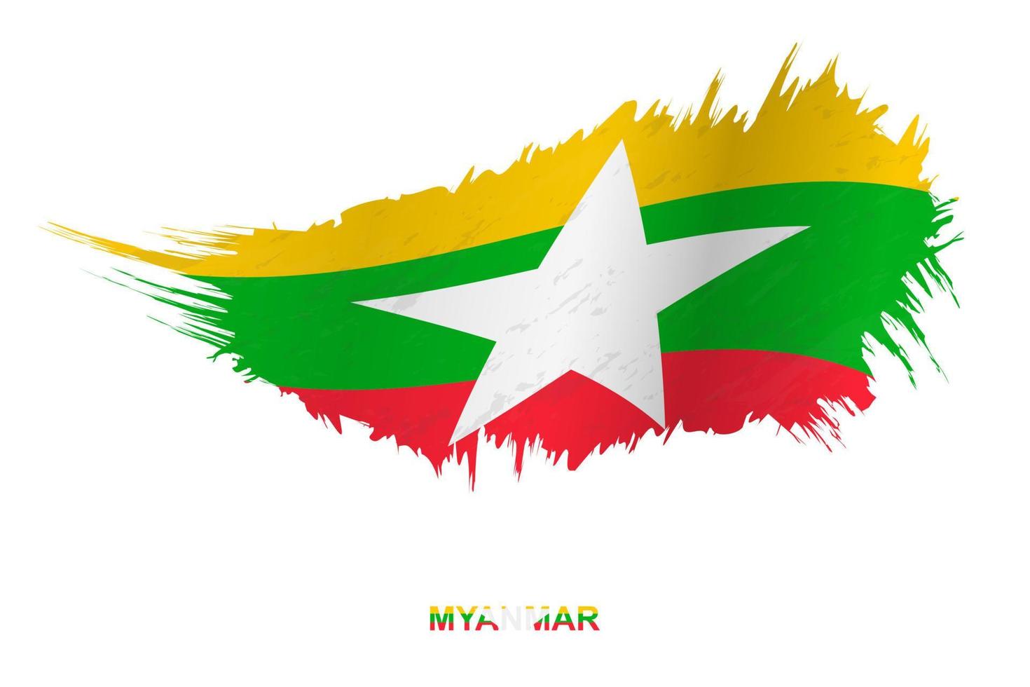 Flagge von Myanmar im Grunge-Stil mit Welleneffekt. vektor