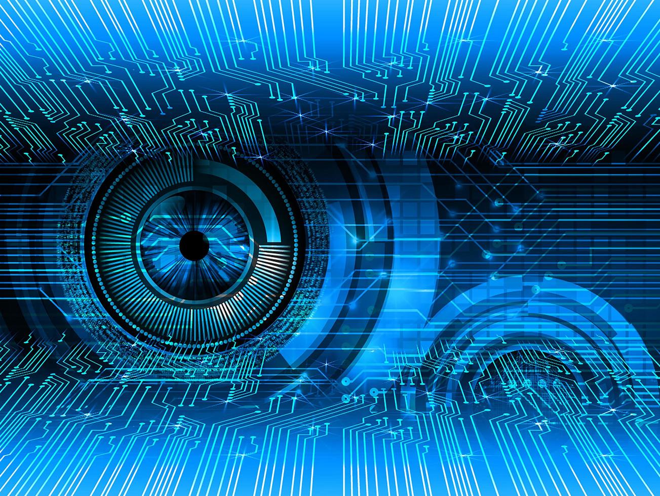 Tech Eye Cyber Circuit Zukunft Konzept Hintergrund vektor