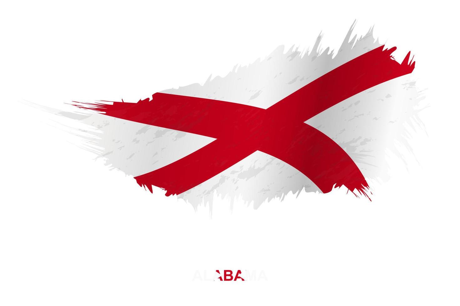 flagga av alabama stat i grunge stil med vinka effekt. vektor