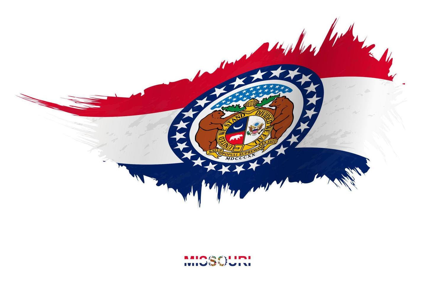 Flagge des Staates Missouri im Grunge-Stil mit Welleneffekt. vektor