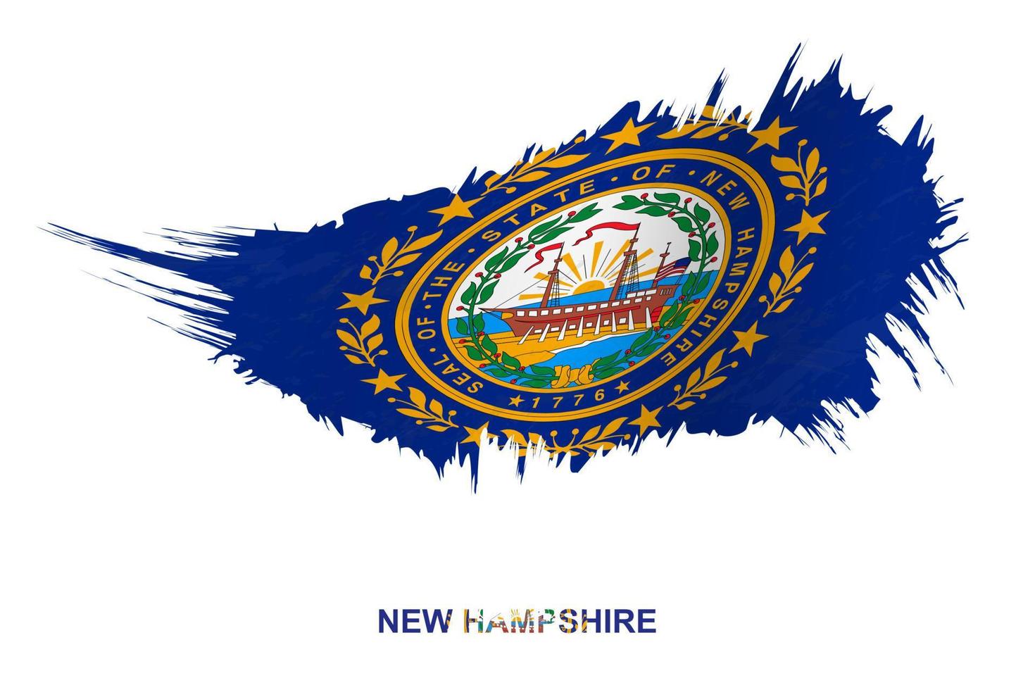 Flagge des Staates New Hampshire im Grunge-Stil mit Welleneffekt. vektor