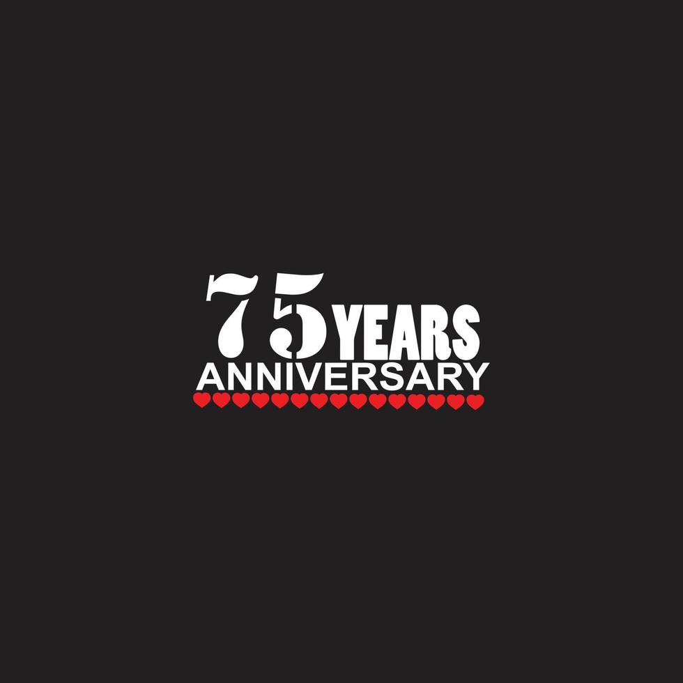 75 år årsdag firande logotyp, hand text, 75 år tecken, hälsning kort vektor