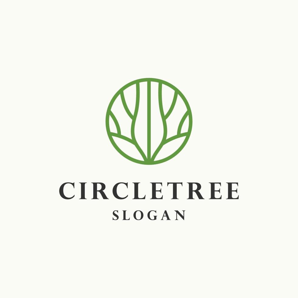 cirkel träd logotyp ikon design mall vektor illustration