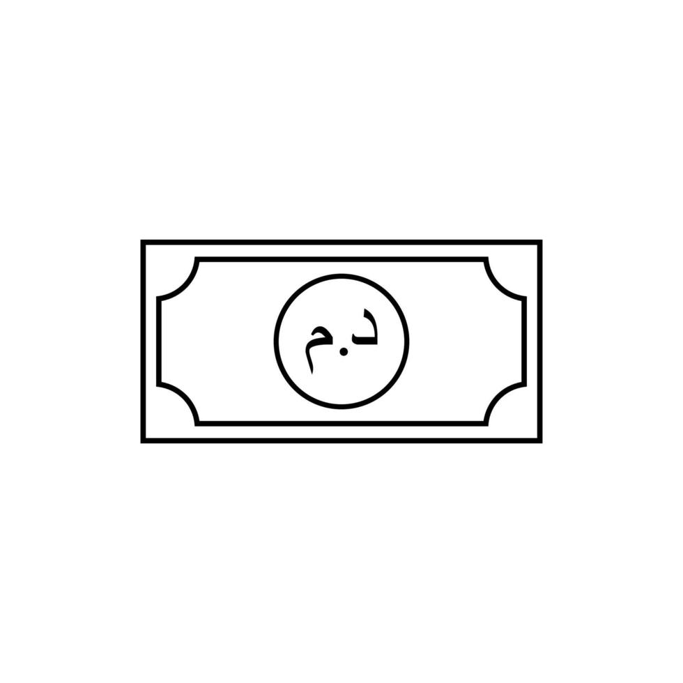 marocko valuta ikon symbol, marockansk dirham, galen tecken. vektor illustration