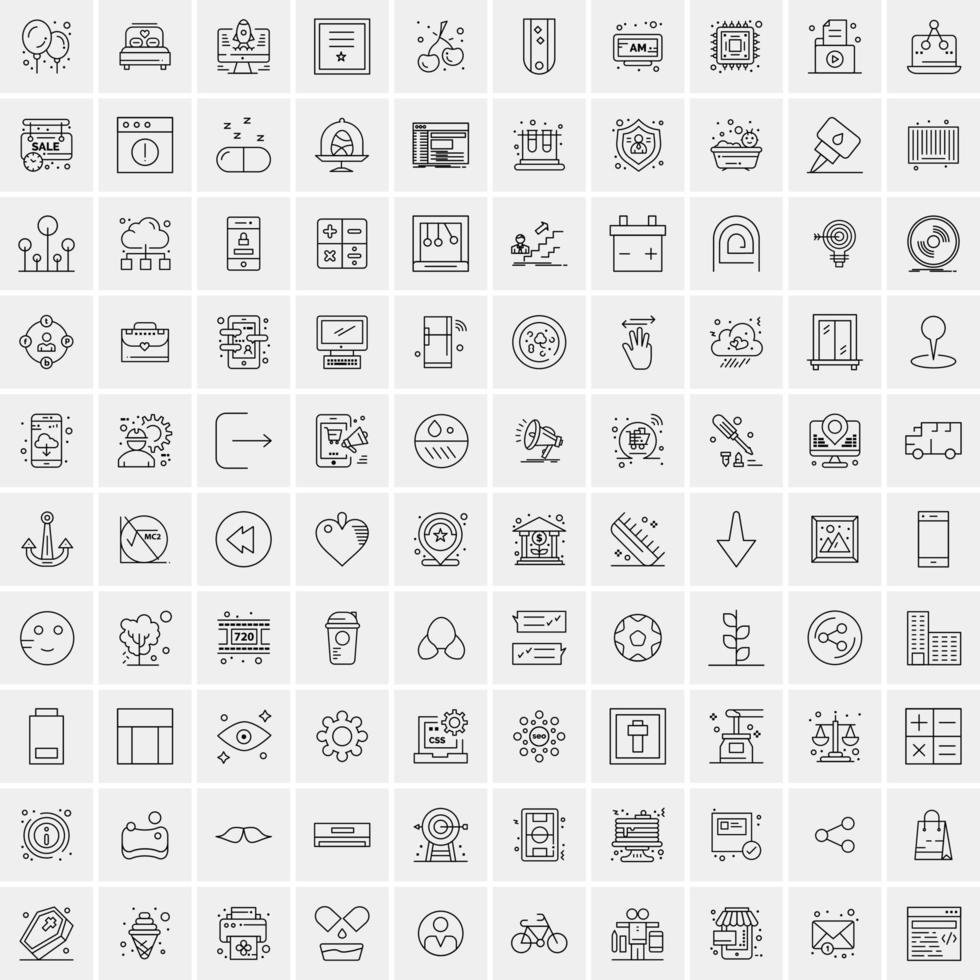 100 solide Business-Icons für Web- und Printmaterial vektor