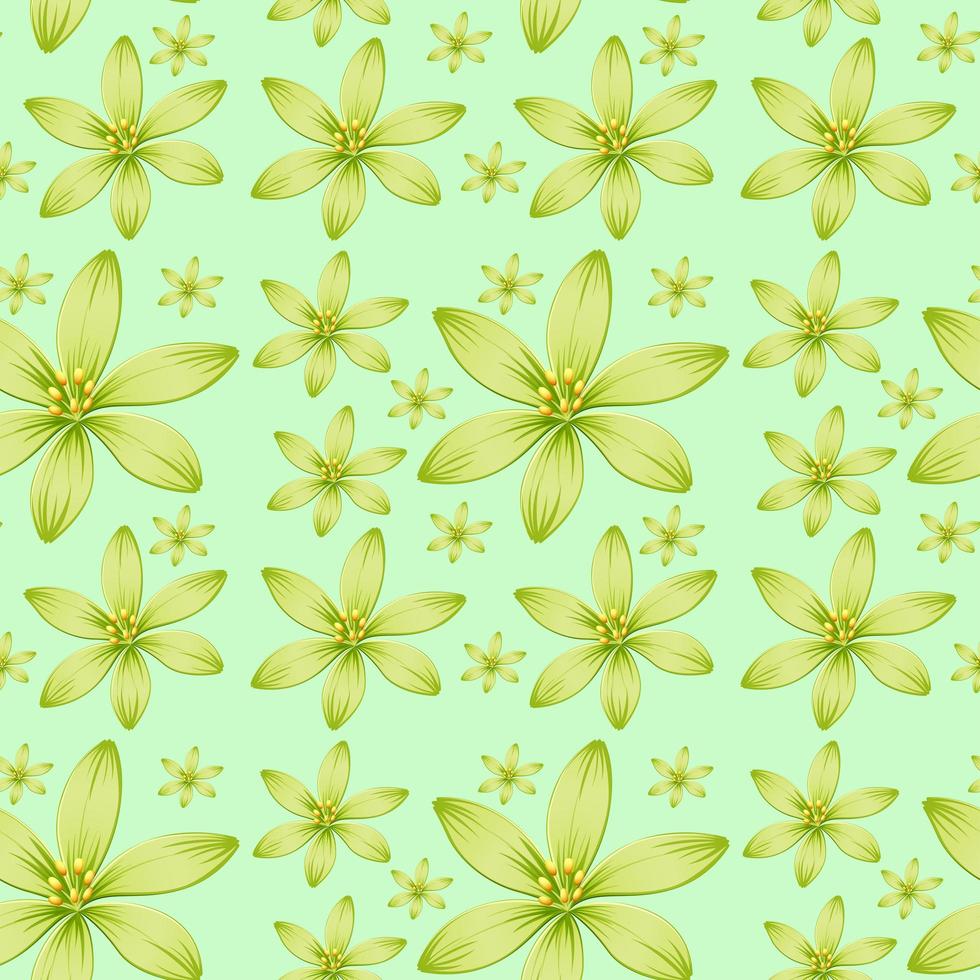 nahtloser Hintergrund mit grünen Blumen vektor