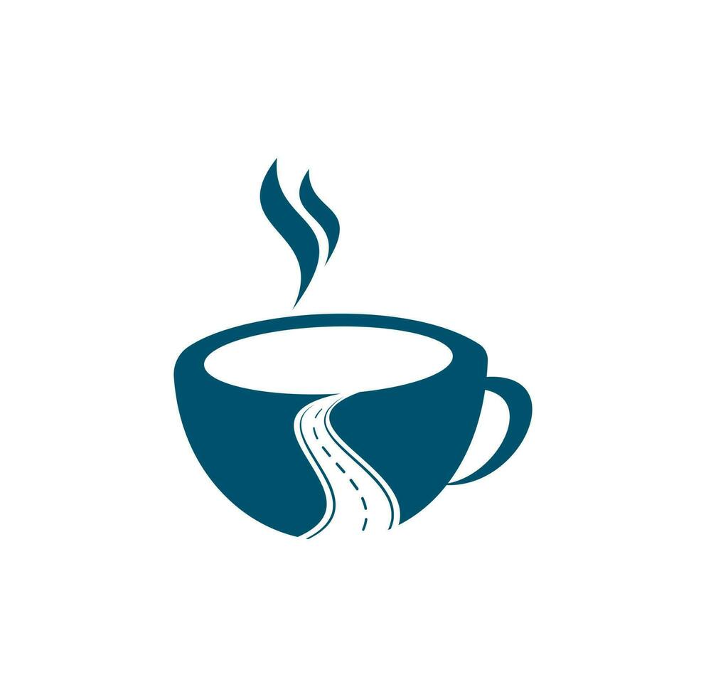 väg kaffe logotyp design vektor illustration.