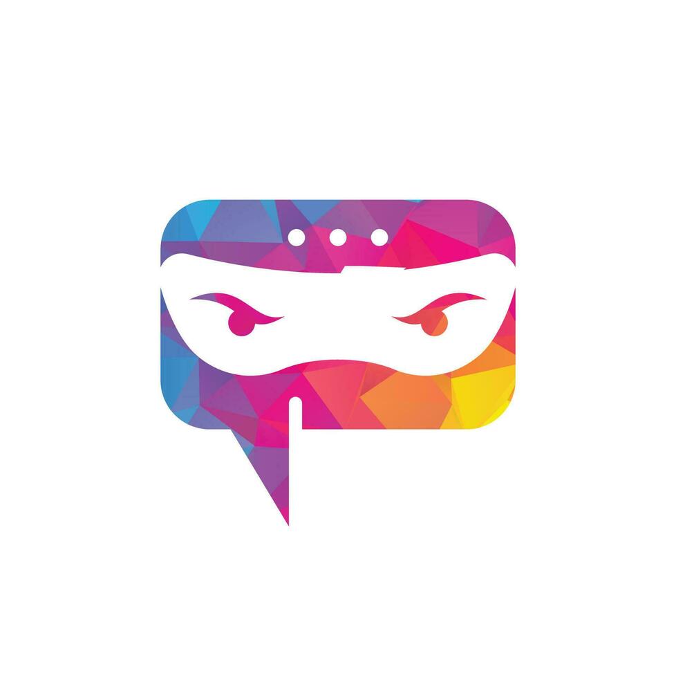 Ninja-Chat-Logo-Design-Vorlage. Ninja-Talk-Logo-Design-Ikone. vektor