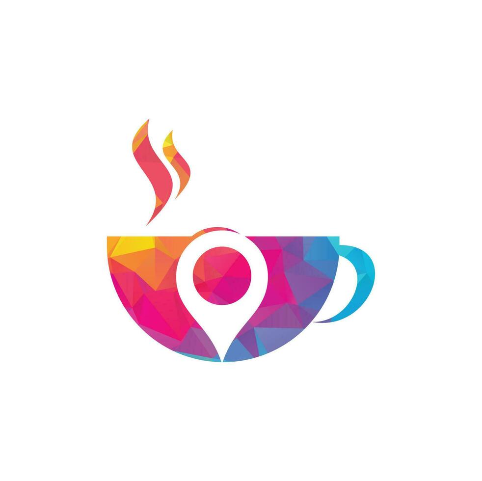 Coffee-Point-Logo-Design. Logo-Vorlagendesign für Kaffeestandorte. vektor