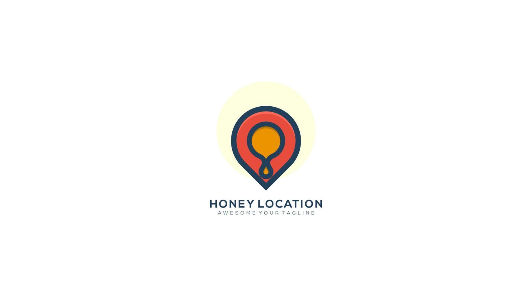 honung plats logotyp vektor illustration design mall