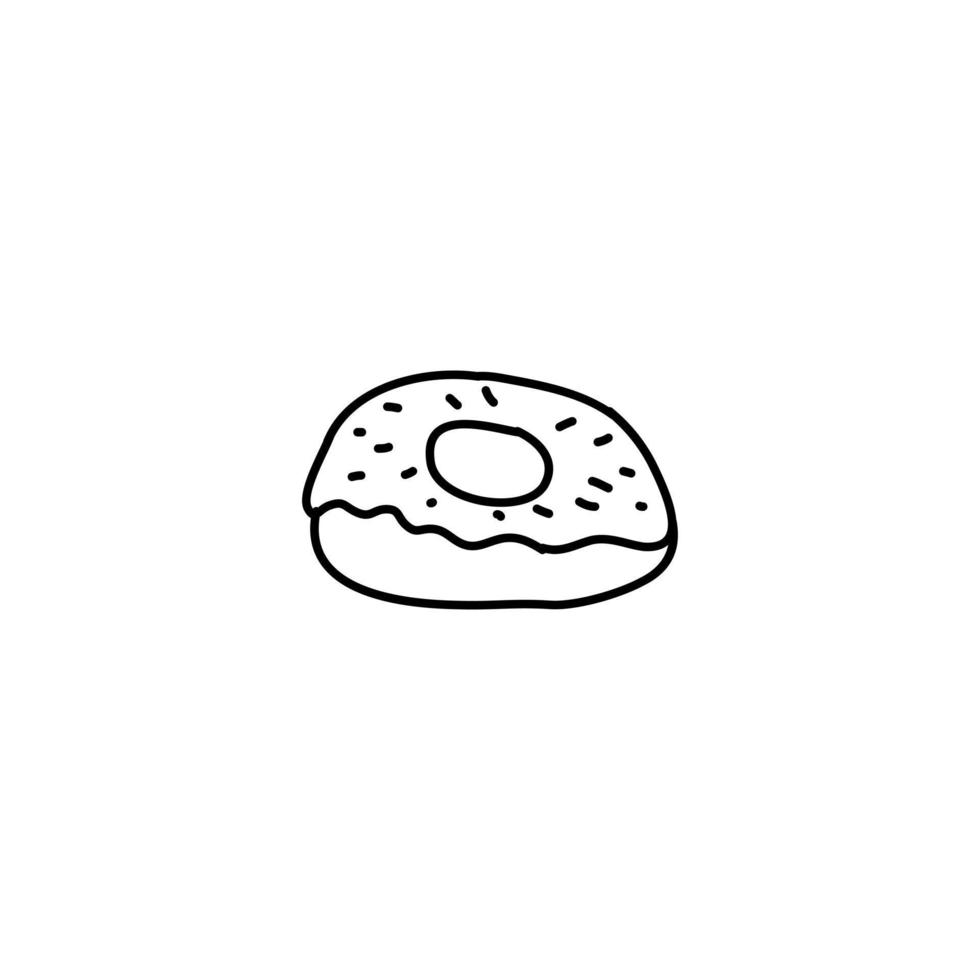 handgezeichnetes Donut-Symbol, einfaches Doodle-Symbol vektor