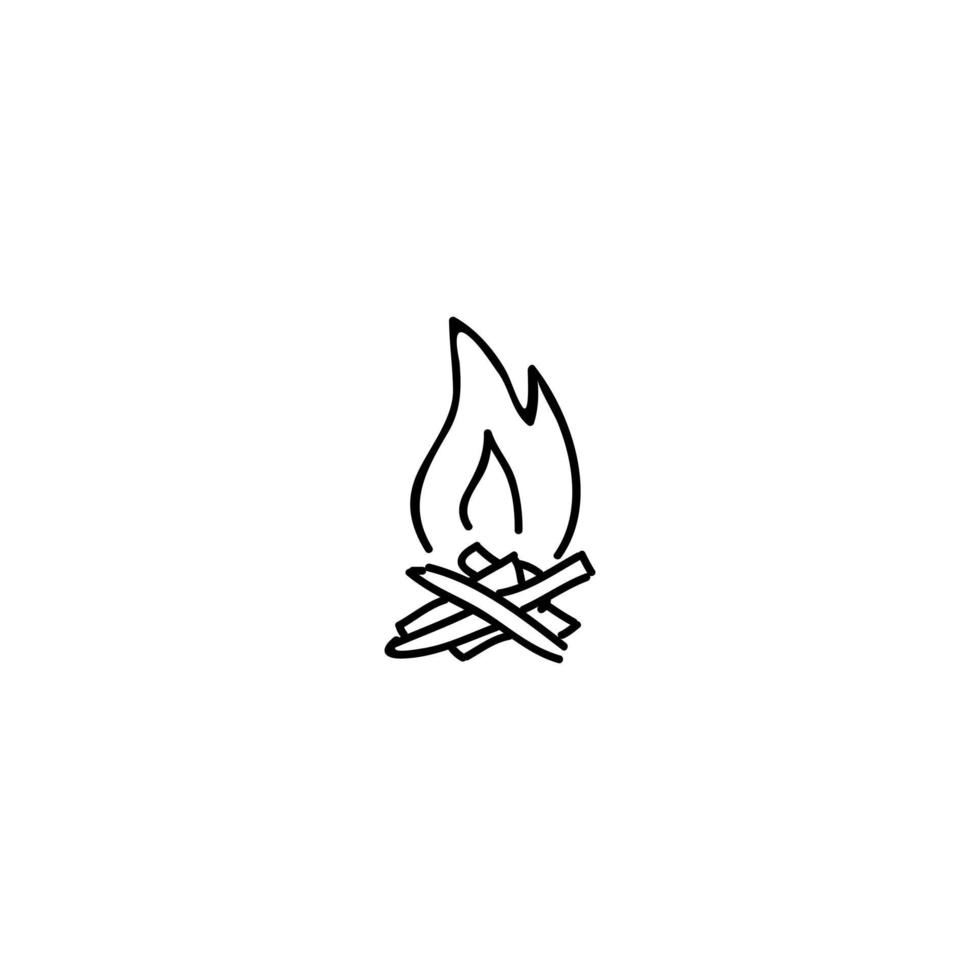 handgezeichnetes Lagerfeuer-Symbol, einfaches Doodle-Symbol vektor