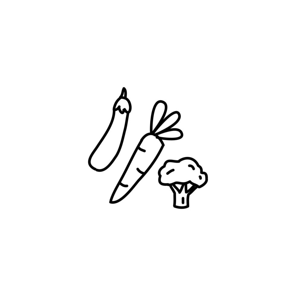 handgezeichnetes Gemüsesymbol, einfaches Doodle-Symbol vektor