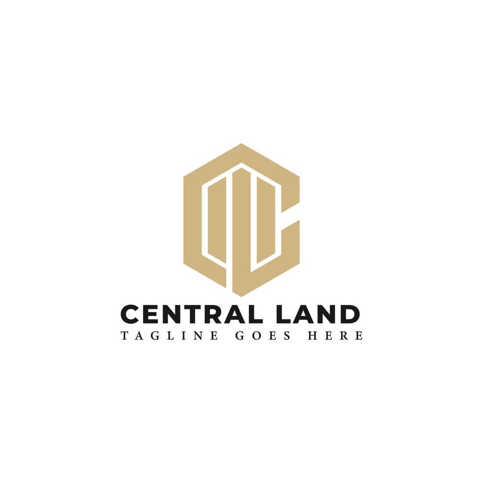 abstrakt första brev cl eller lc logotyp i guld Färg isolerat i vit bakgrund applicerad för verklig egendom tjänster logotyp också lämplig för de märken eller företag ha första namn lc eller cl. vektor