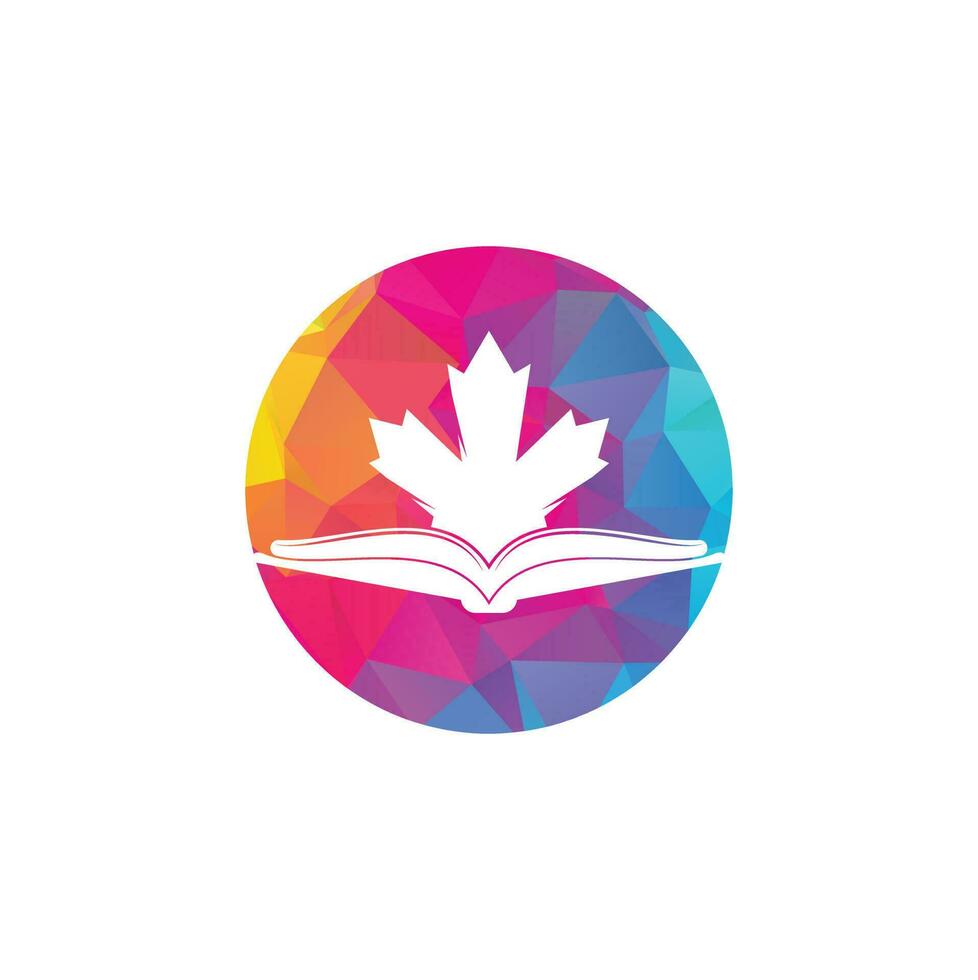 kanadensisk utbildning logotyp. studie kanada logotyp design. bok logotyp design .lönn bok vektor