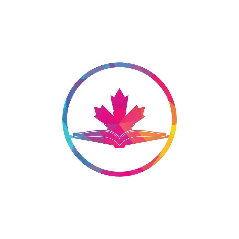 kanadisches bildungslogo. Studieren Sie das Kanada-Logo-Design. Buch-Logo-Design .Maple-Buch vektor