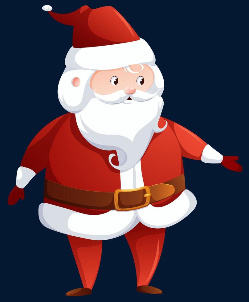 Cartoon-Weihnachtsmann auf dunklem Hintergrund vektor