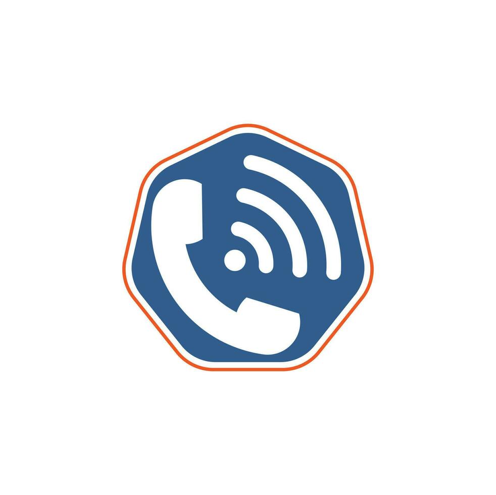 Rufen Sie Logo-Wifi-Symbol-Design-Vektor an. Telefon- und WLAN-Logo-Design-Vorlage. vektor
