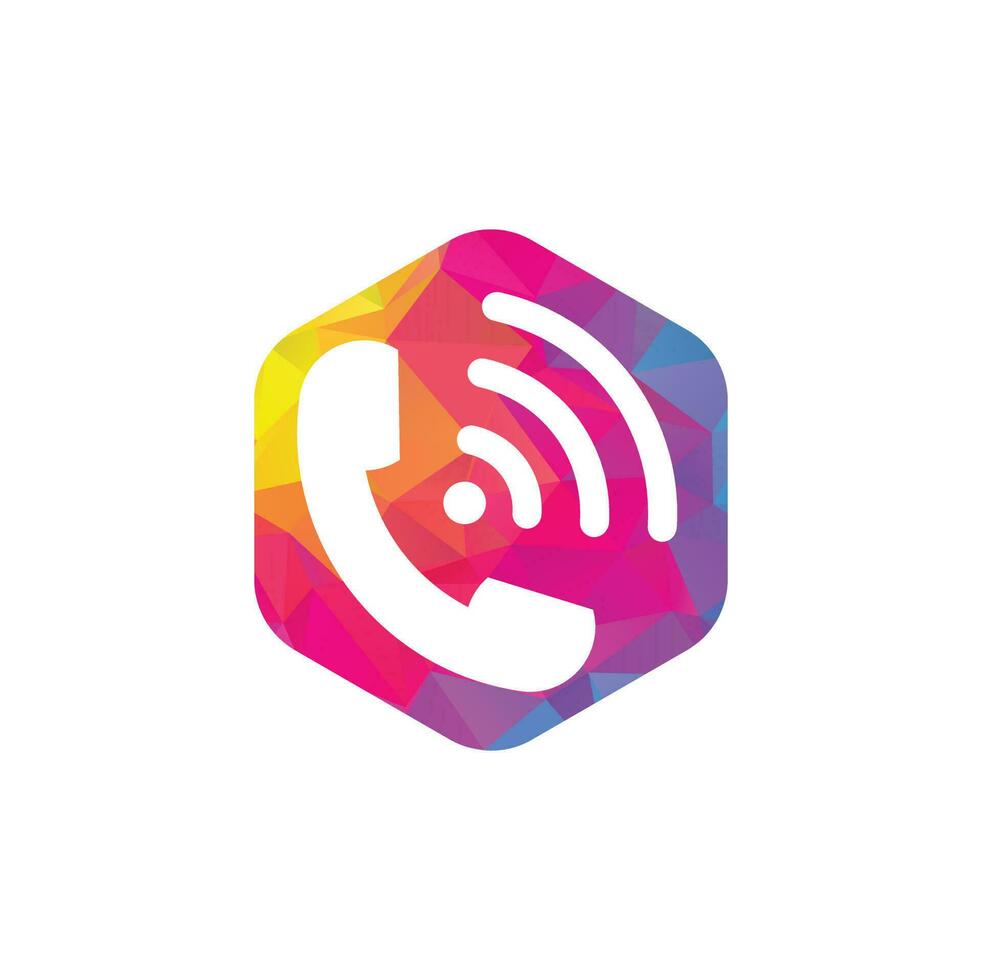 Rufen Sie Logo-Wifi-Symbol-Design-Vektor an. Telefon- und WLAN-Logo-Design-Vorlage. vektor