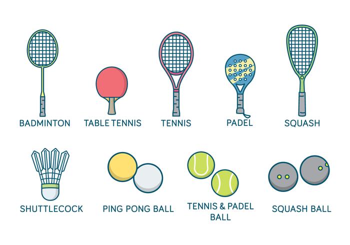 Sport racketar och bollar vektor