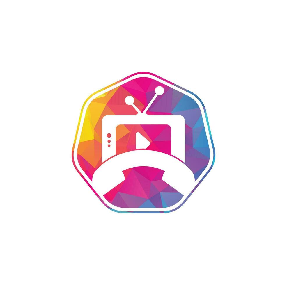 Logo-Vorlage für Fernsehanrufe. Anruf-tv-Logo-Design-Ikone. vektor