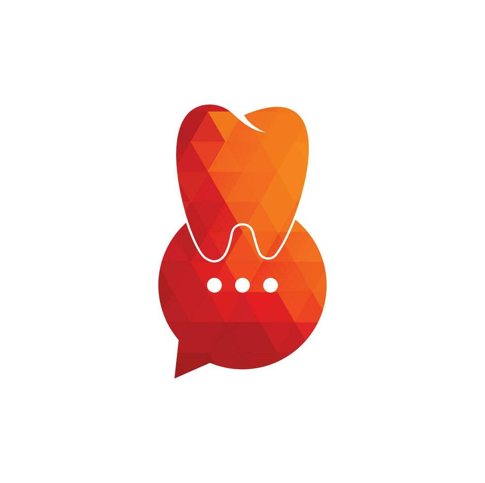 modern dental chatt logotyp design. dental hört ikon. vektor