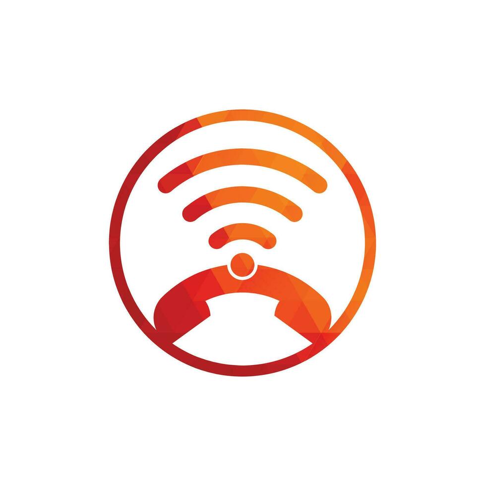 ring upp logotyp wiFi ikon design vektor. telefon och wiFi logotyp design mall. vektor