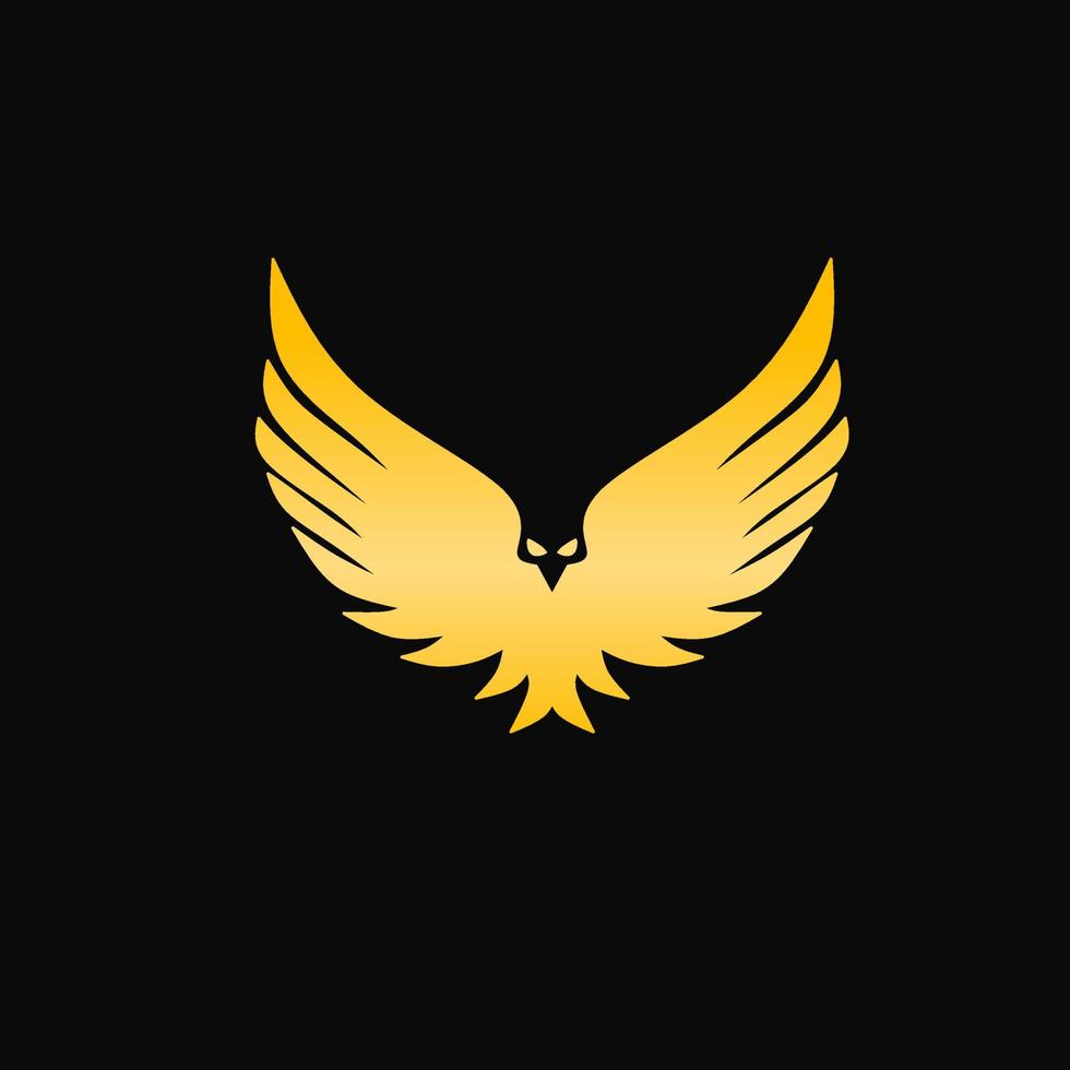 Abbildung Vektorgrafik Logo Vorlage Falke goldene Farbe vektor