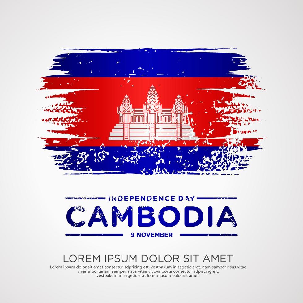 cambodia oberoende dag hälsning kort mall. vektor