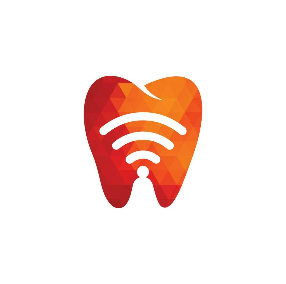 tand och wiFi logotyp kombination. dental och signal symbol eller ikon vektor