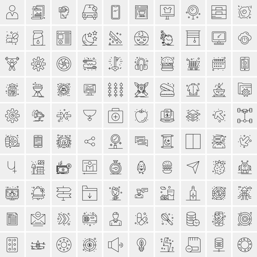 100 Business-Icons für Web- und Printmaterial vektor