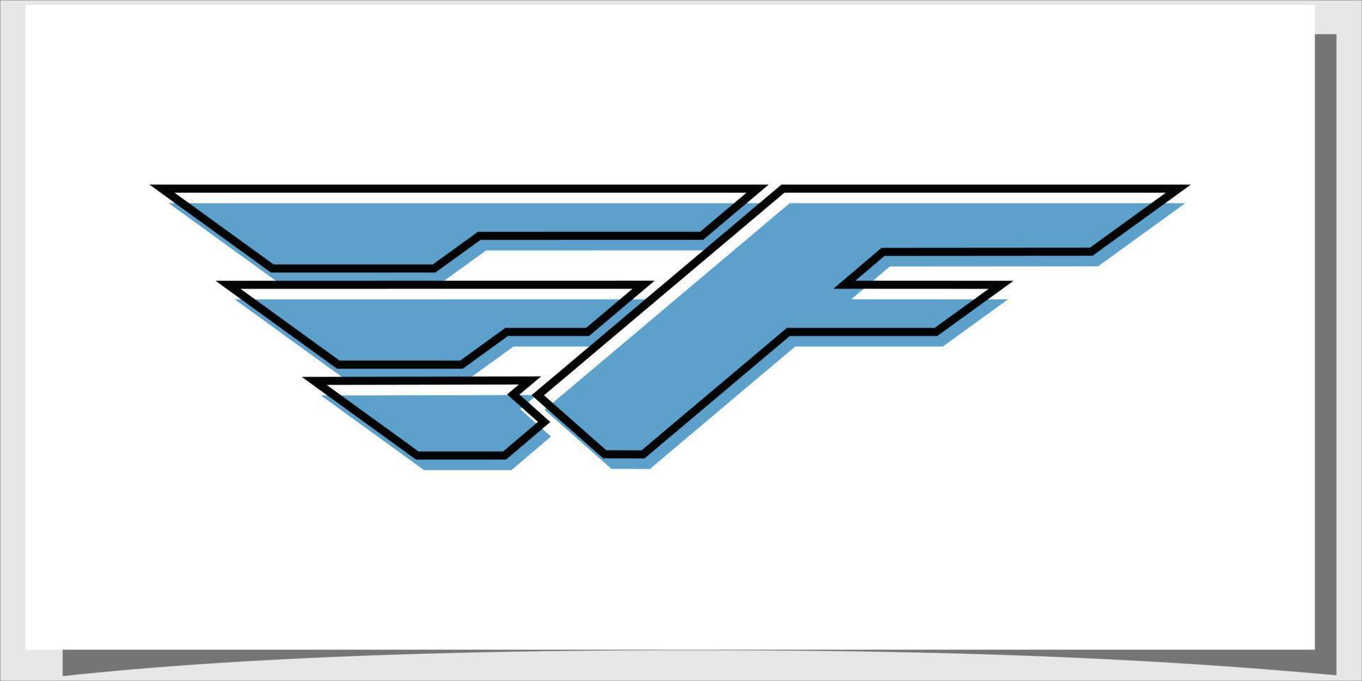 f-Buchstaben-Logo mit kreativem Premium-Vektor im modernen Stil vektor