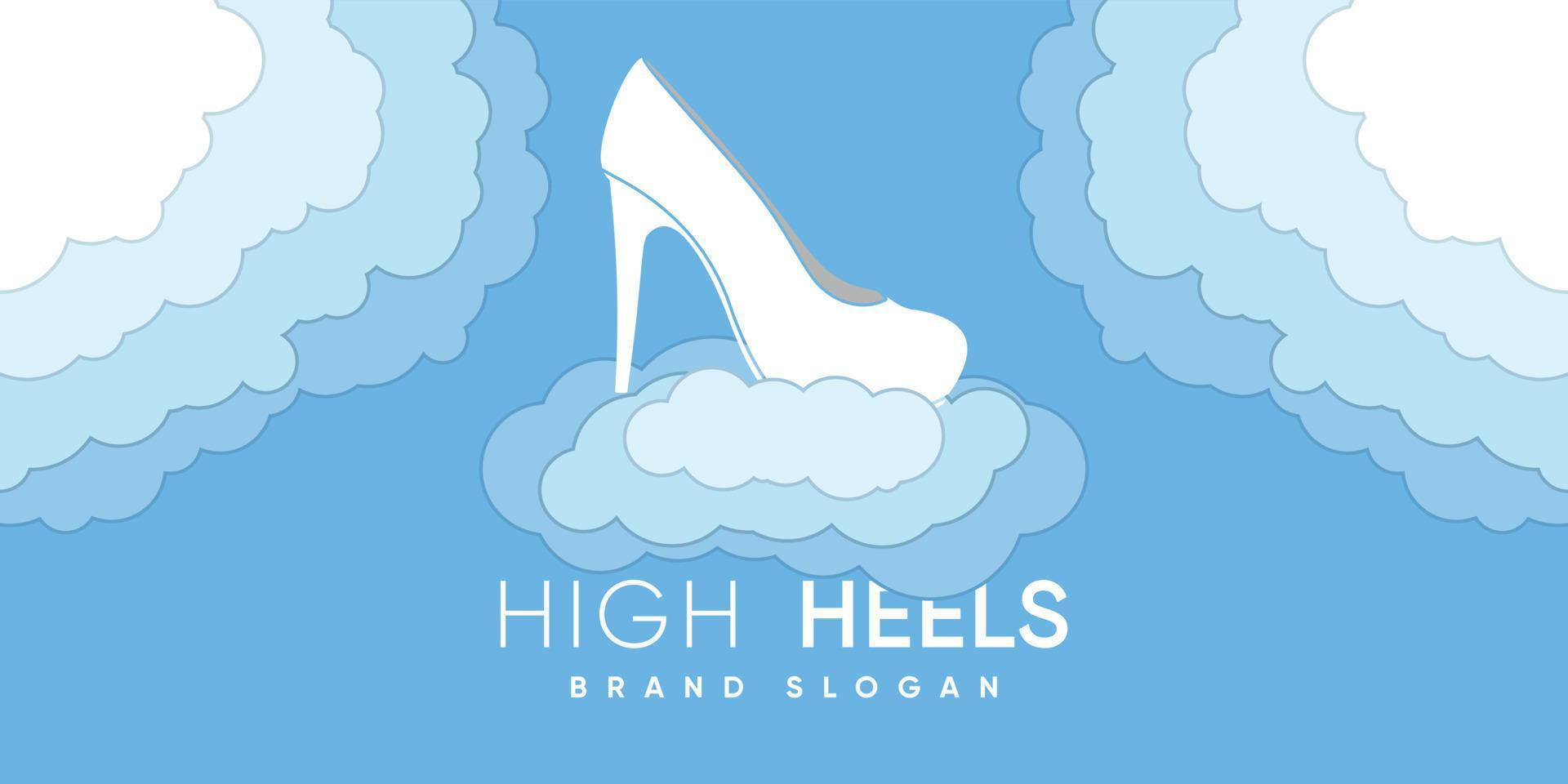 High Heels Beauty Girl Logo-Konzept mit Premium-Design-Vektor vektor
