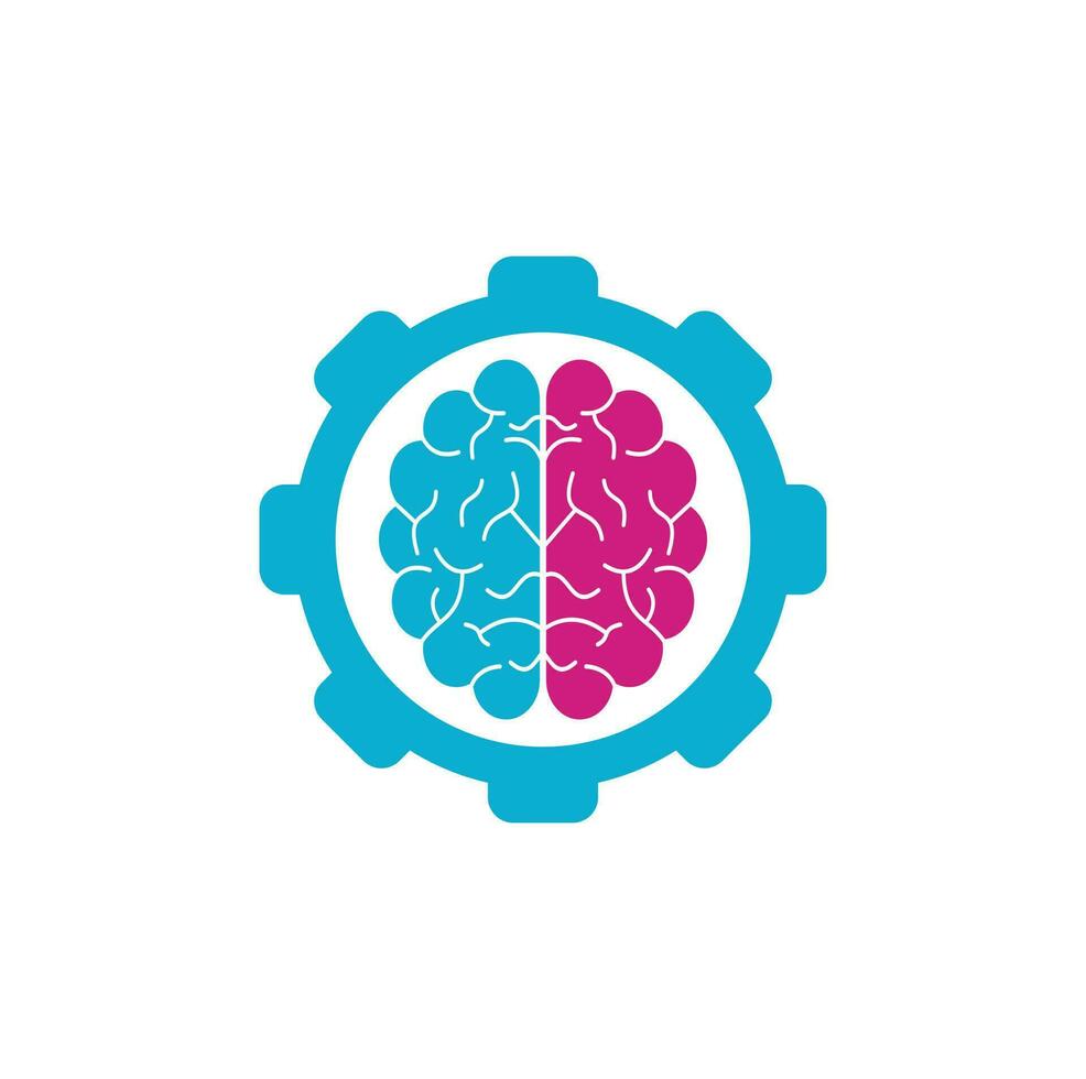 Brain Gear Konzept Logo-Design. Brainstorming-Power-Denken-Gehirn-Logo-Symbol vektor