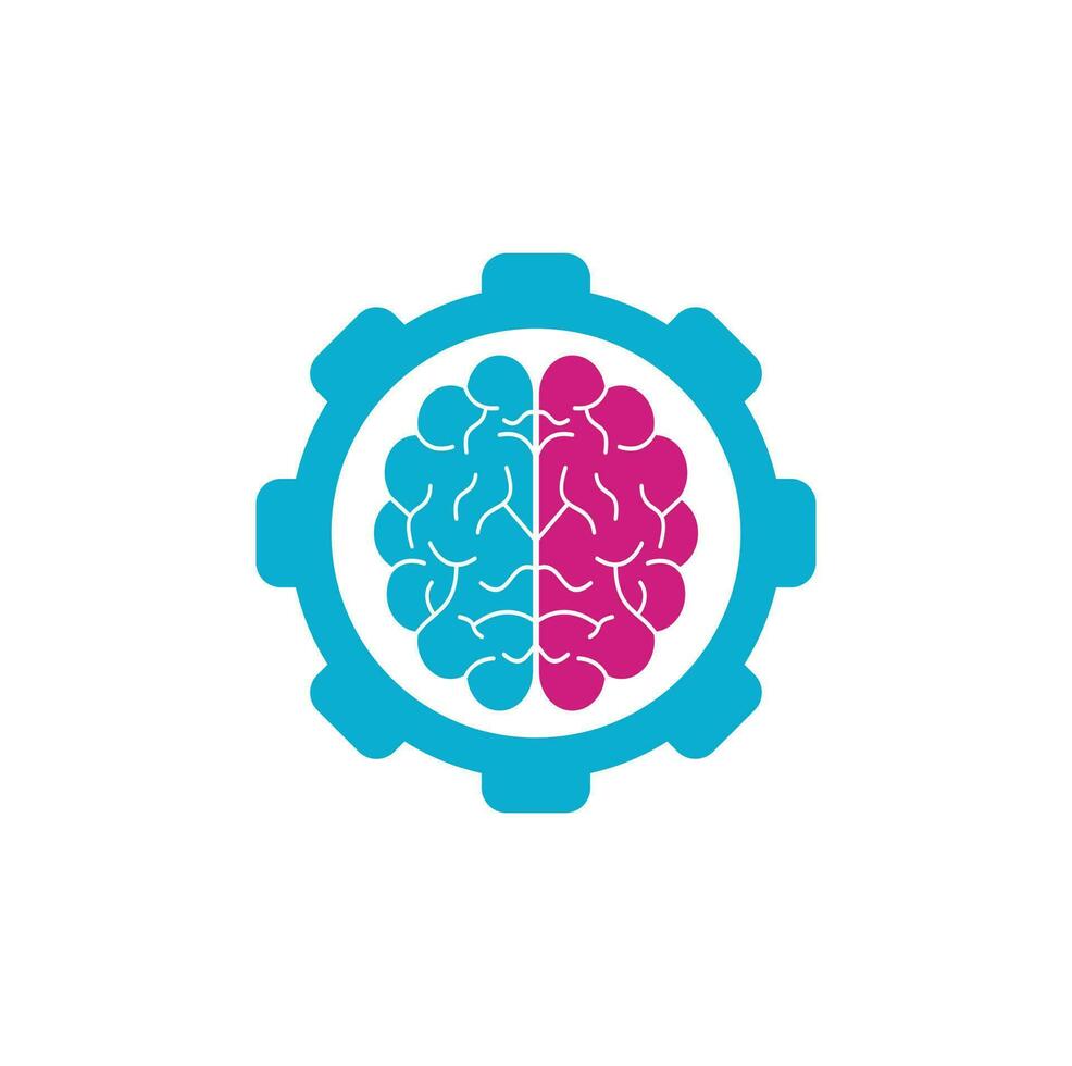 hjärna redskap begrepp logotyp design. spåna kraft tänkande hjärna logotyp ikon vektor