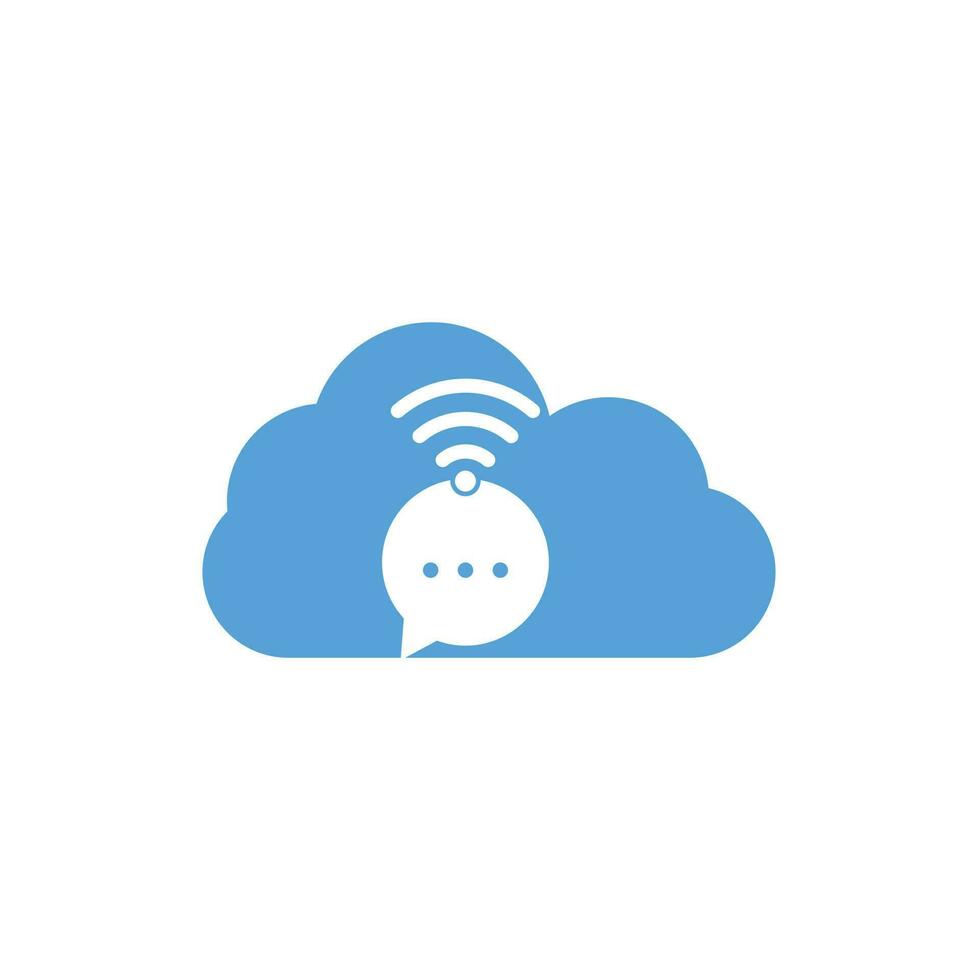 chat wifi wolkenform konzept logo design vektor zeichen. Chat-WLAN-Logo-Design-Ikone