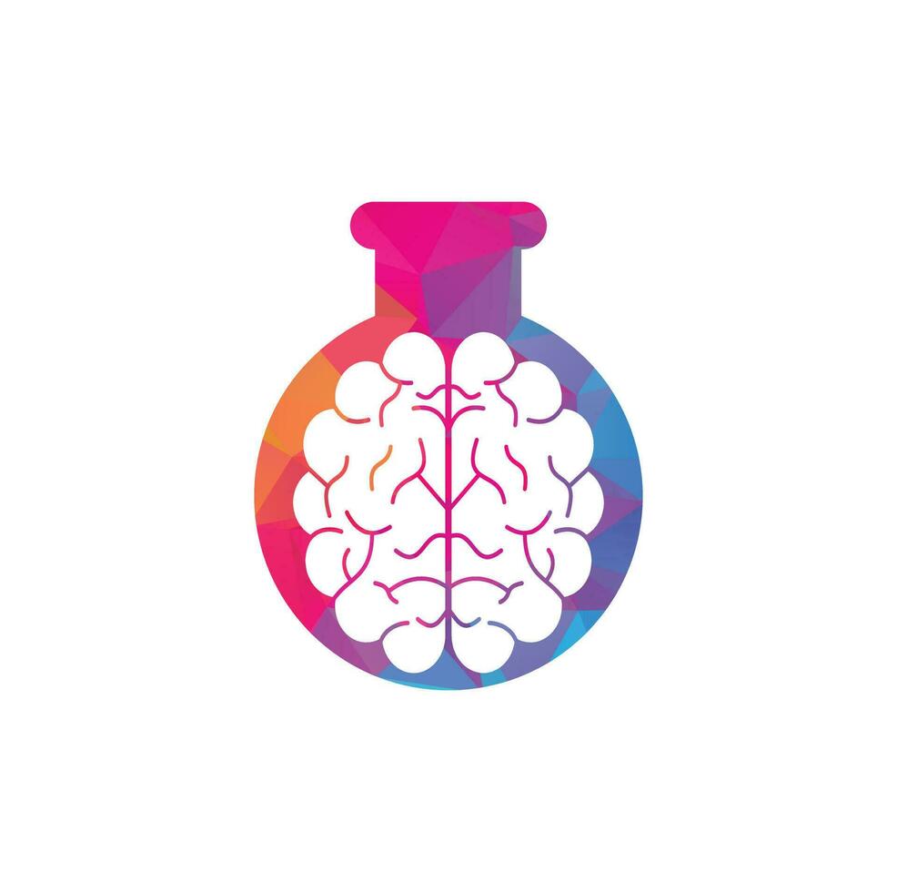 Brain Lab Form Konzept Logo-Design. Brainstorming-Power-Denken-Gehirn-Logo-Symbol vektor